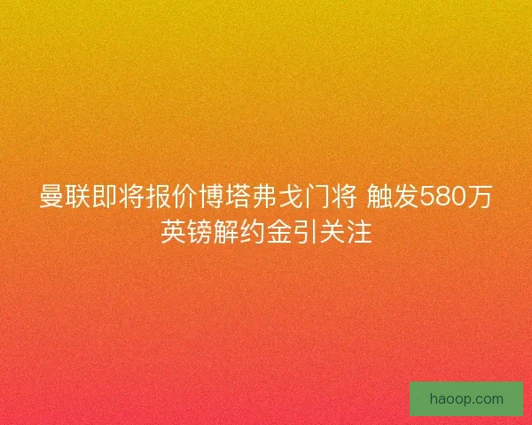 曼联即将报价博塔弗戈门将 触发580万英镑解约金引关注