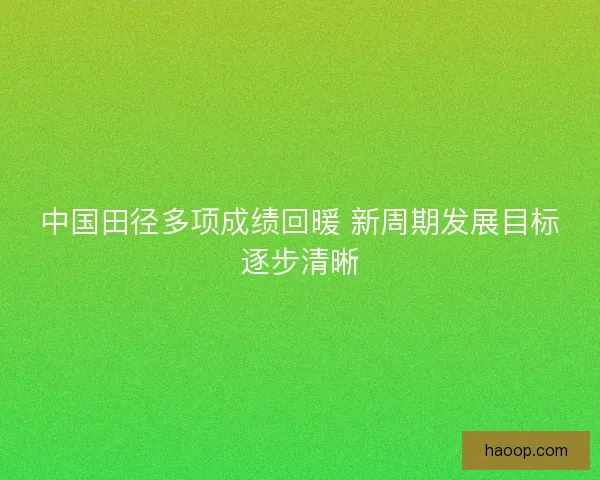 中国田径多项成绩回暖 新周期发展目标逐步清晰